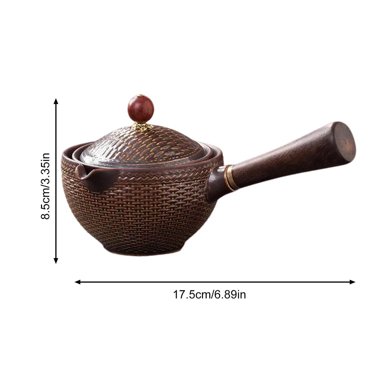 Teiera In Ceramica Cinese, 160ml Teiera Kung Fu In Ceramica Nera Con Manico Laterale, Macchina Per Tè Rotante A 360 Gradi, Attraente Distributore Di Tè Bollitore Per Tè Sfuso, Articoli Da Tè
