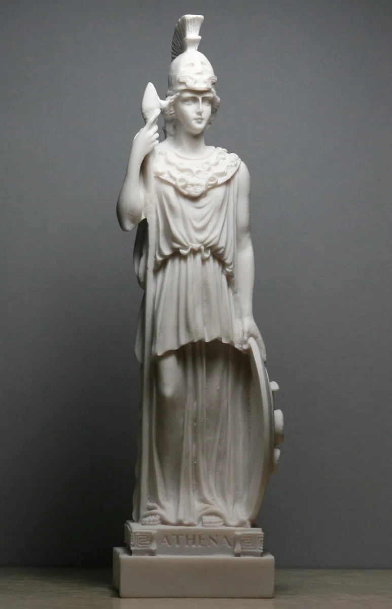 Statua in alabastro Atena Minerva della Saggezza, realizzata a mano, 24,9 cm