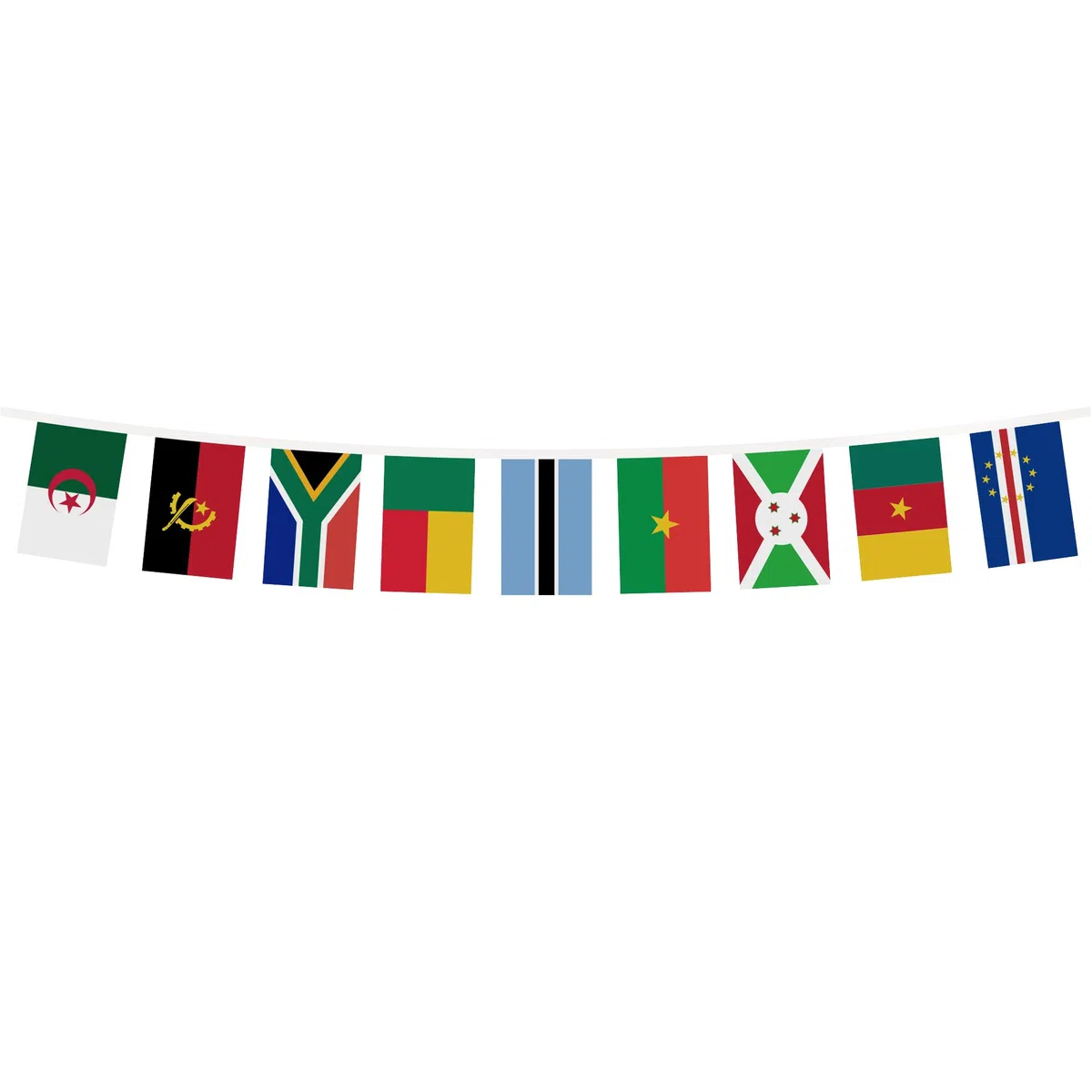 AZ FLAG Ghirlanda Di 54 Bandiere, 54 Paesi Africani, In Poliestere, 21 X 15 Cm