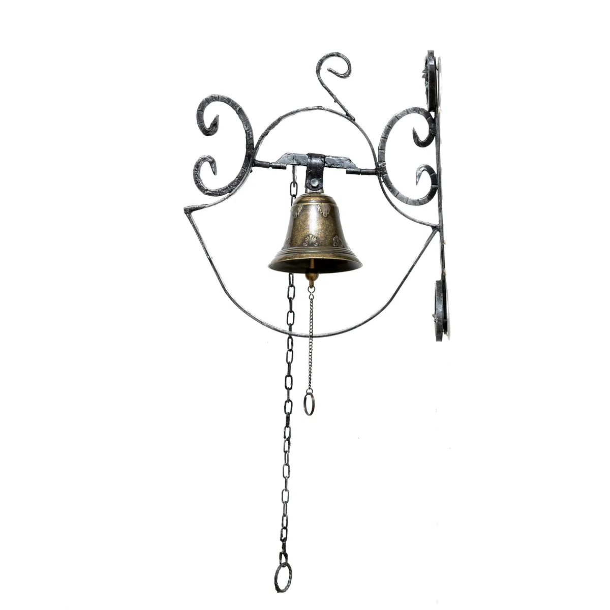 CAMPANA IN FERRO BATTUTO ARTIGIANALE MADE IN ITALY da muro per interno ed esterno 45x29 cm