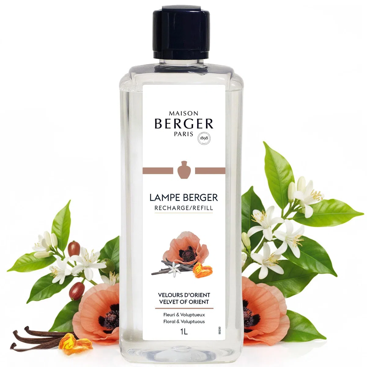Maison Berger - Ricarica Lampada Pastore Velluto d'Oriente - Pronta all'Uso - Profuma e purificazione - Diffusione Sottile, omogenea e Lunga Durata - 1 l