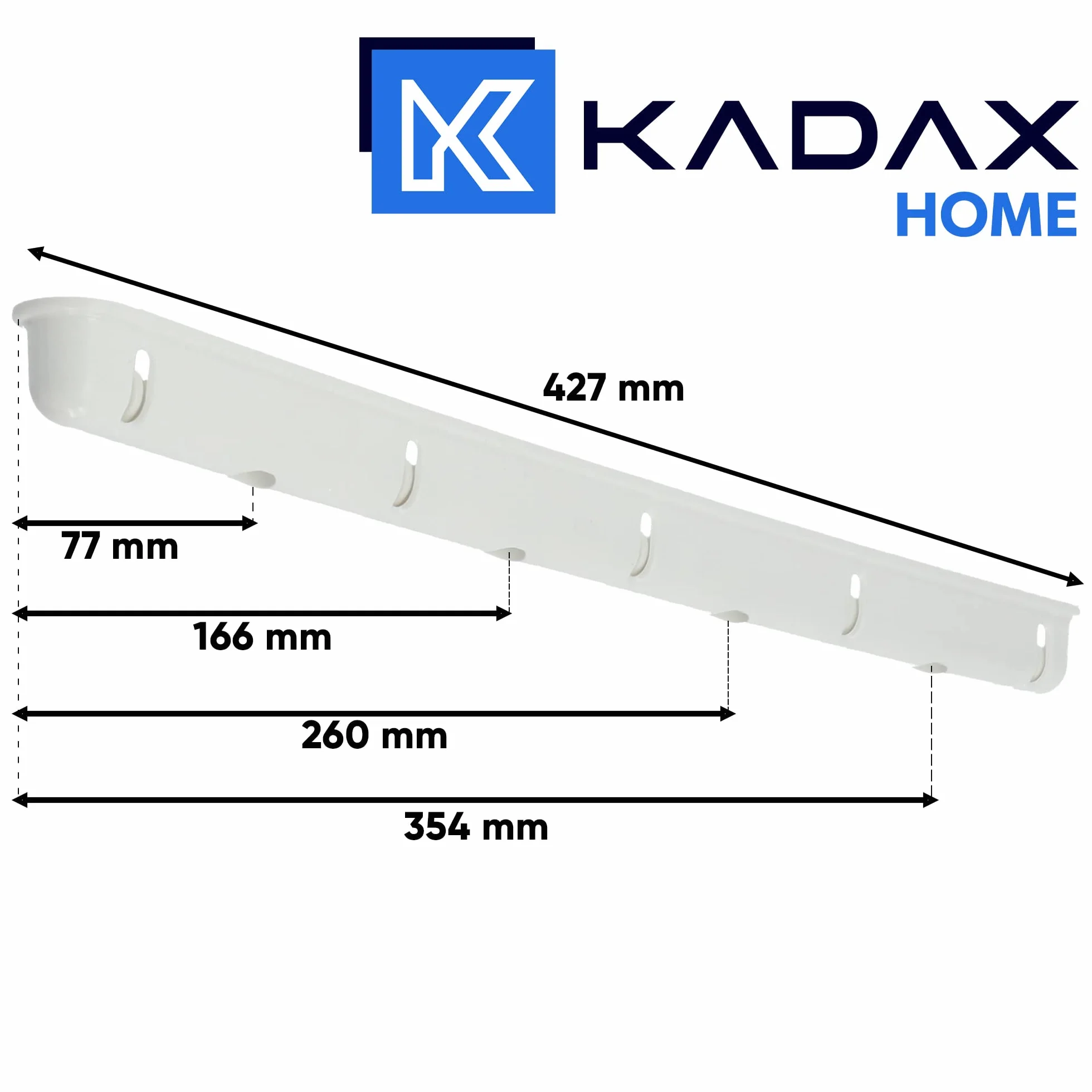 KADAX Stendibiancheria da Soffitto in Acciaio Rivestito in Polietilene, Stendino con Design Salvaspazio e Capacità di Carico di 10 kg (Bianco, 5 x 100)