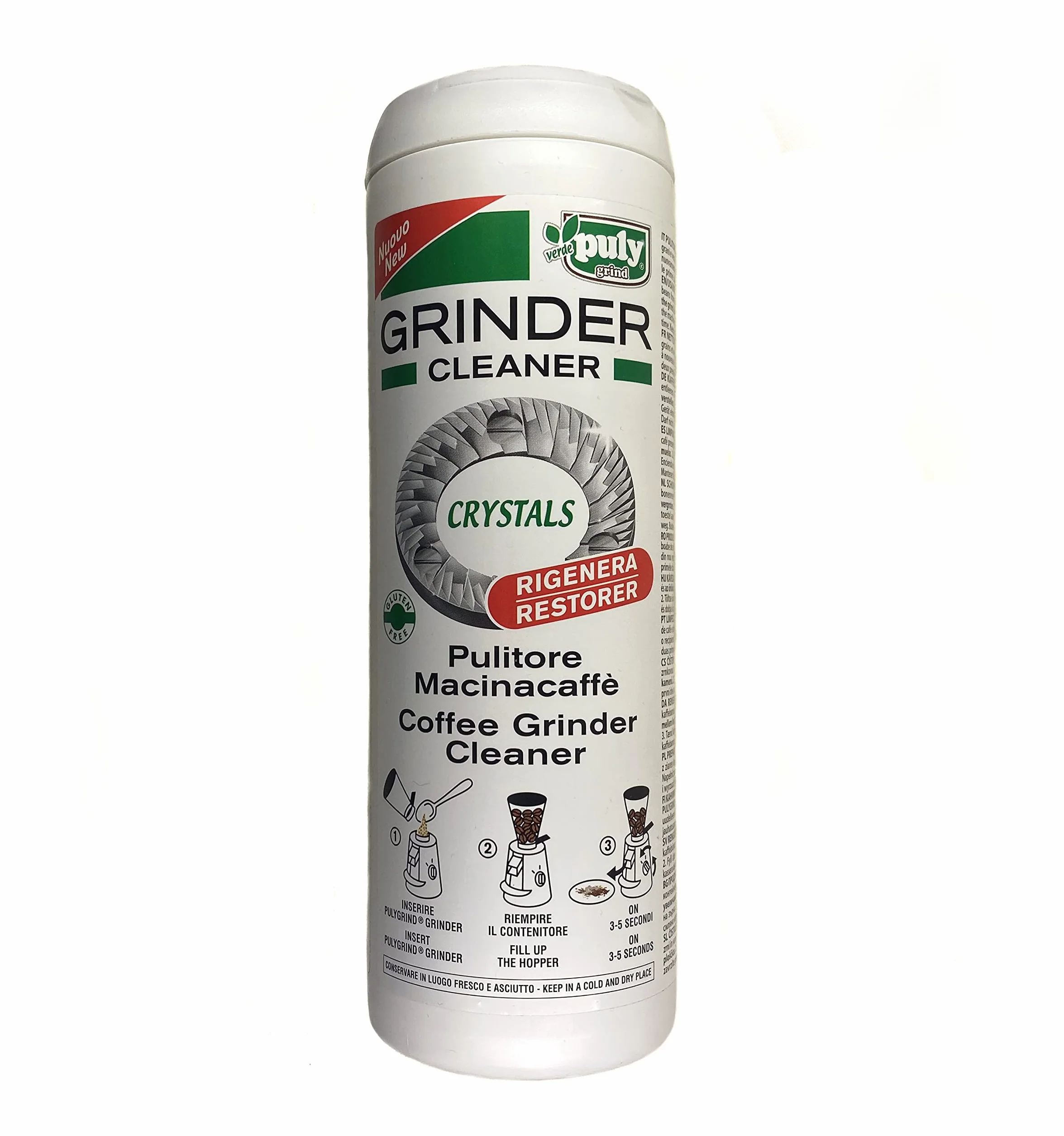 Puly Grind Puly Grind - Detergente per macinacaffè biologico, con cristalli, 405 g, made in Italy