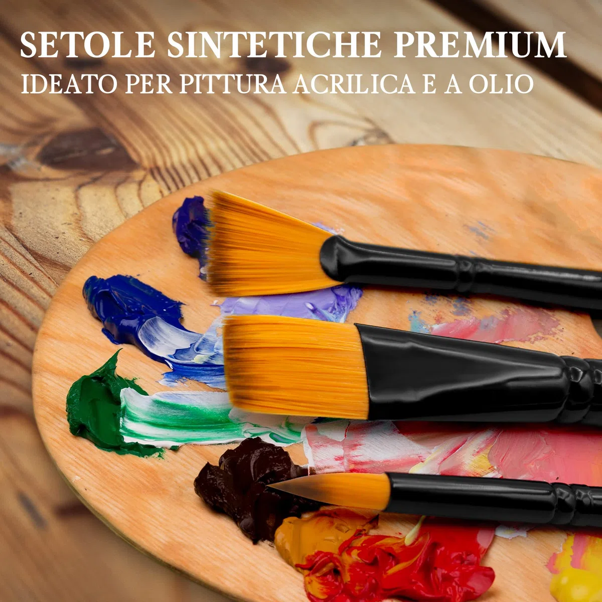 Pinturale 12 Pennelli Per Acrilico | Acrylic & Oil Masters | Set di 12 Pennelli Professionali Per Dipingere | Pennelli Per Pittura Ad Olio, Set Pennelli Per Dipingere Professionali