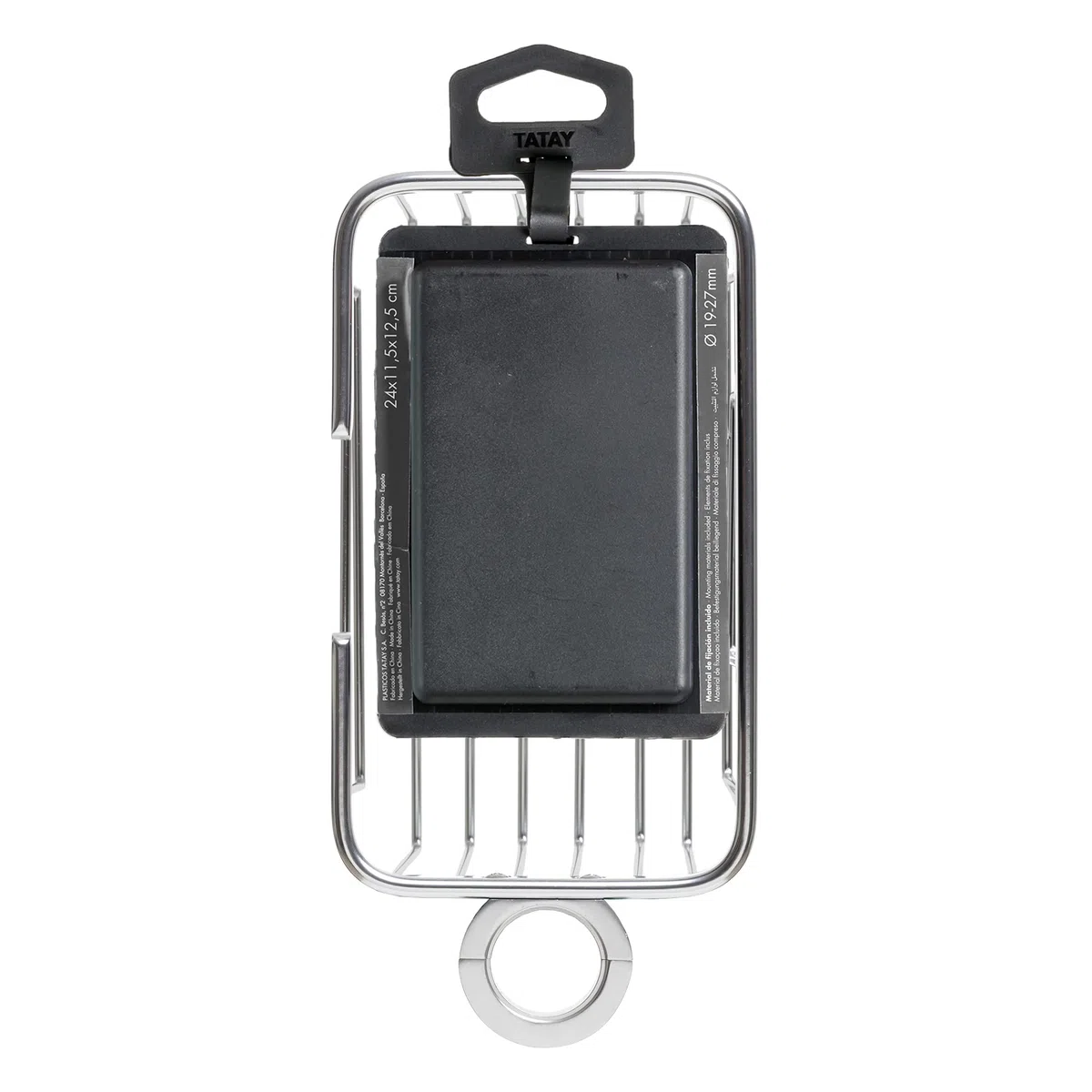 TATAY Porta Sapone per Doccia Appendino Doccia Barra in Alluminio | Resiste Umidità e Corrosione | Supporta 3 kg | Installazione Facile Senza Fori | Design Moderno | 12,5 x 11,5 x 24 cm