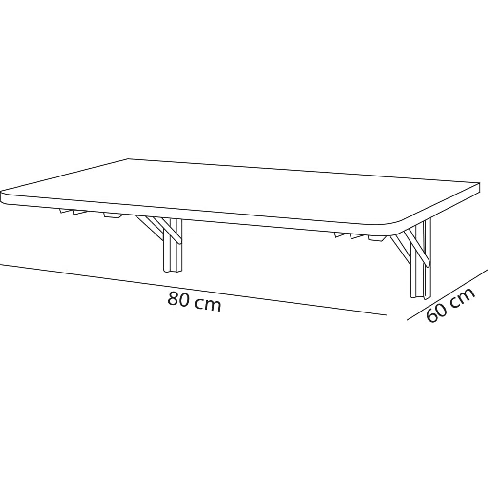 Shally Dogan Tavolo da Parete Pieghevole 80 x 60 cm in Legno, Scaffale a Muro Richiudibile Salvaspazio Versatile, Scrivania Porta Pc, Tavolino da Pranzo, Soggiorno, Salotto, Bagno, Cucina (Noce)