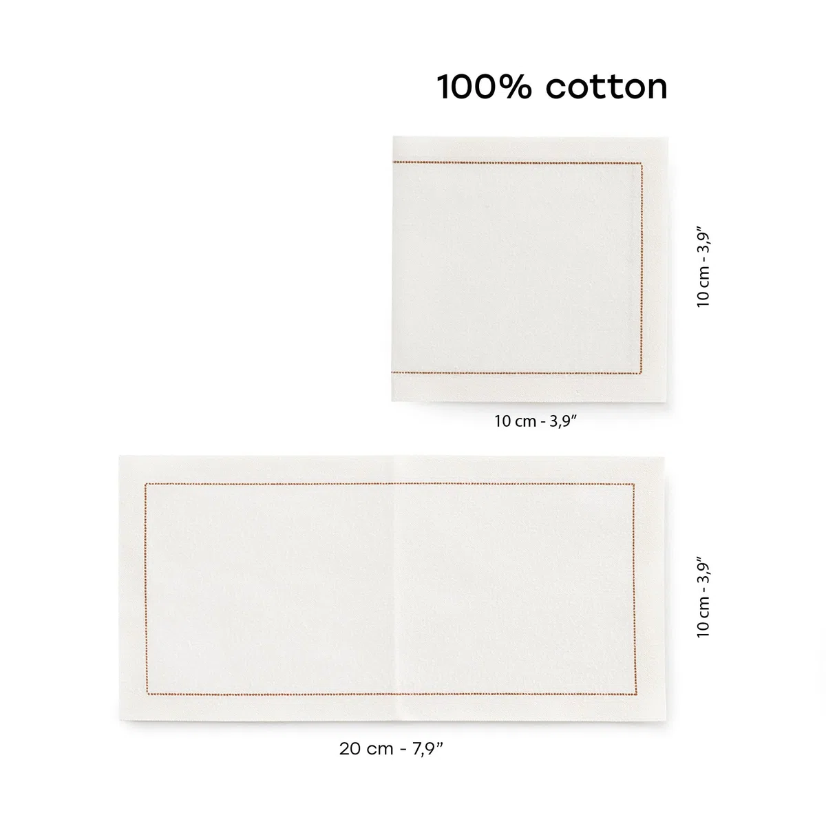 MY DRAP Confezione da 60 tovaglioli riutilizzabili in cotone ecrù, 10 x 20 cm, perfetti per eventi, catering, ristoranti e uso quotidiano