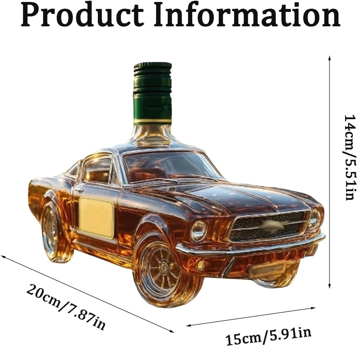 Caraffa per whisky a forma di auto, in vetro borosilicato, 400 ml, decantatore originale per vino, che unisce aerazione e decorazione per ufficio retrò