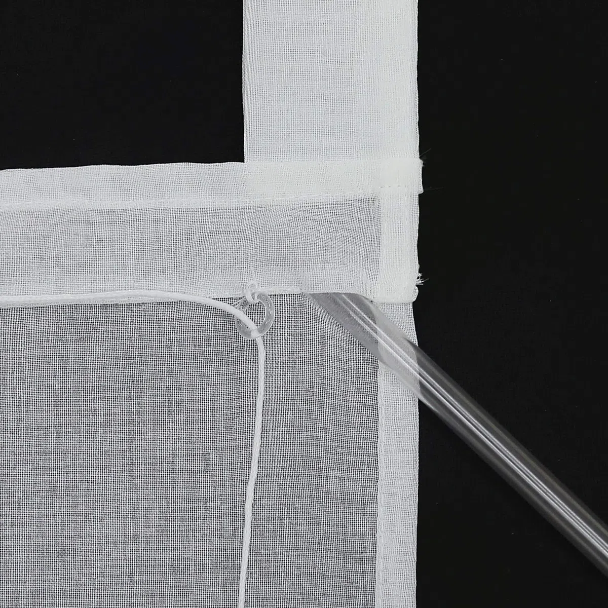 Joyswahl - Tenda a pacchetto effetto lino per finestre, semitrasparente con passanti, in tinta unita, 140 x 140 cm (larghezza x altezza), 1 pezzo, colore bianco