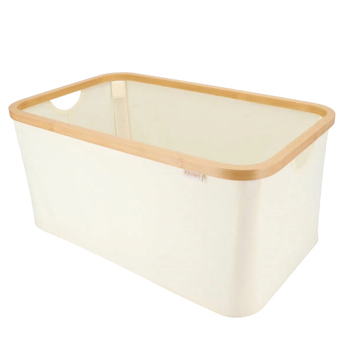 Cesto biancheria sporca pieghevole in bambù 45L – Beige - Leggero, stabile e salvaspazio – Cesta portabiancheria in bambù e cotone, traspirante e dal design moderno - Cestino bagno
