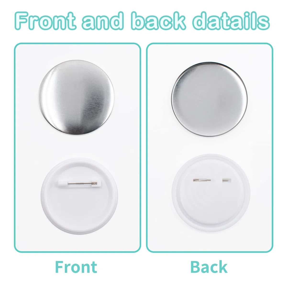 100 pezzi 58mm Blank Pin Button Parti del bottone posteriore per Button Maker Machine Artigianato fai da te tra cui coperture in metallo e pellicola trasparente