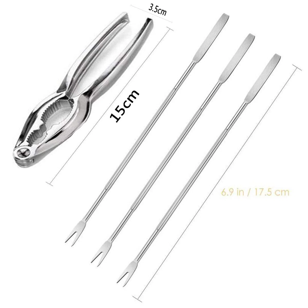 Attrezzi per Frutti di Mare Set,Biluer 20PCS Frutti di Mare Forcelle Forchetta per Aragosta And 2PCS Schiaccianoci Pinza per Frutti di Mare per Aragosta o Granchio Mandorle
