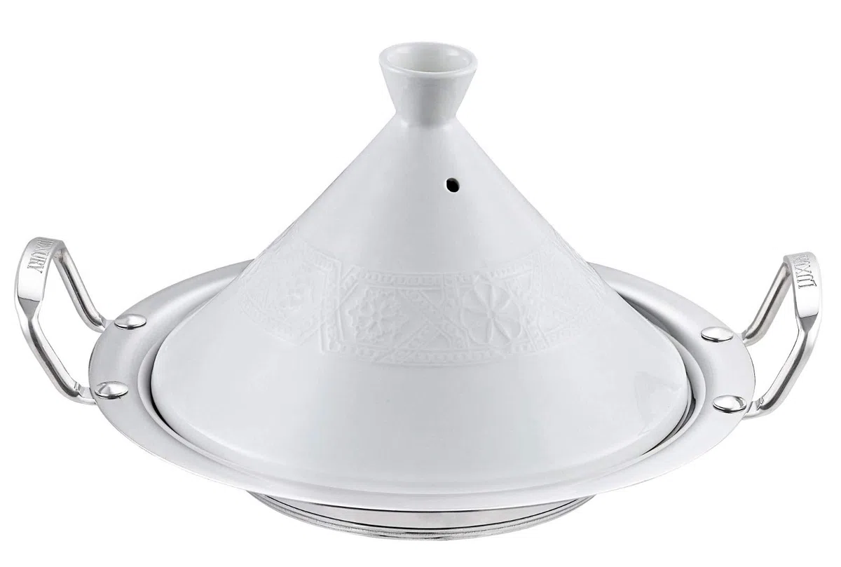 Tajine da cucina tradizionale marocchina in ceramica con fondo in acciaio inox, Ø 30 cm