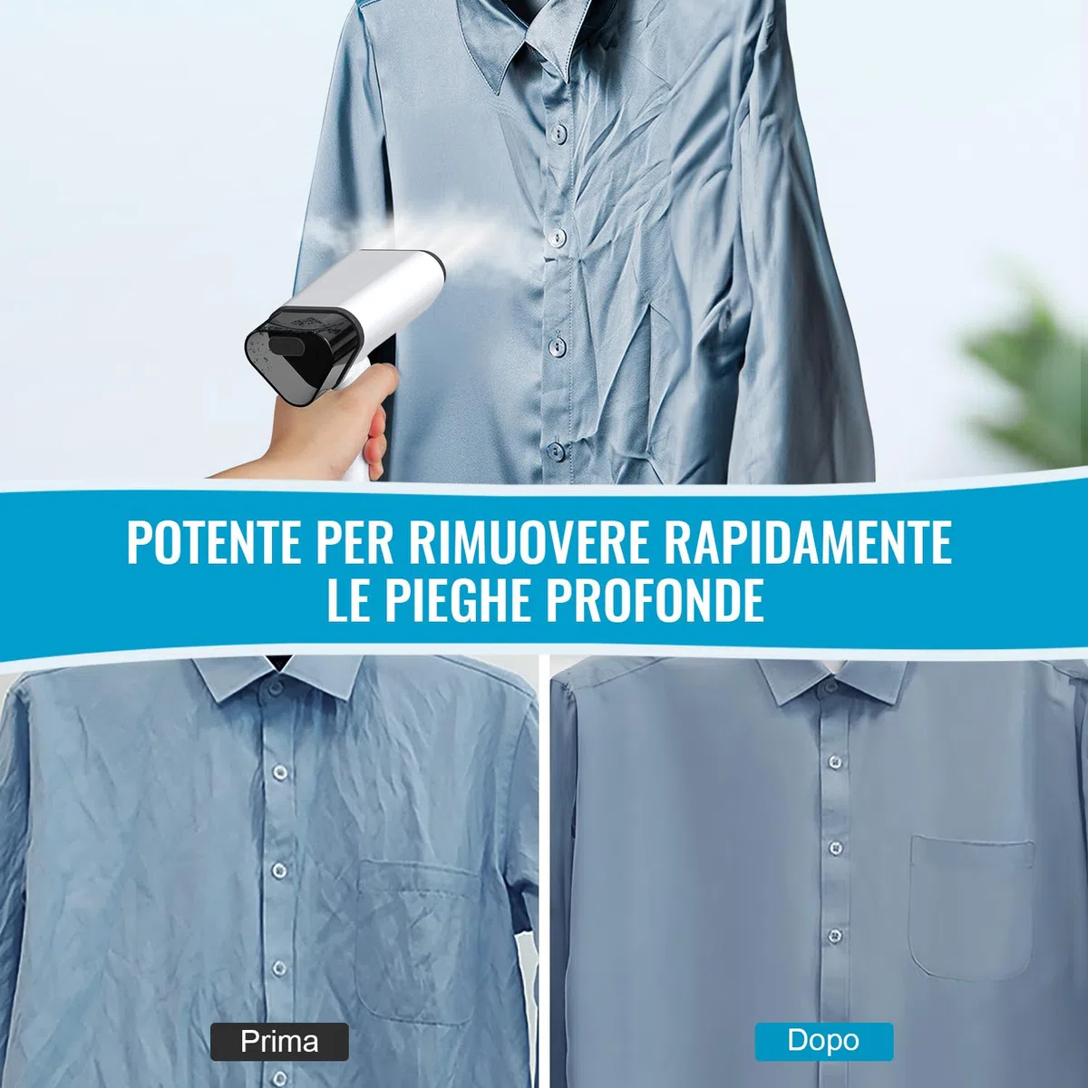 Ferro da Stiro Verticale - Stiratrice Verticale Pieghevole e Portatile, Ideale per Viaggi e Ufficio, Rapido nella Rimozione delle Pieghe, Adatto per Tutti i Tipi di Tessuti