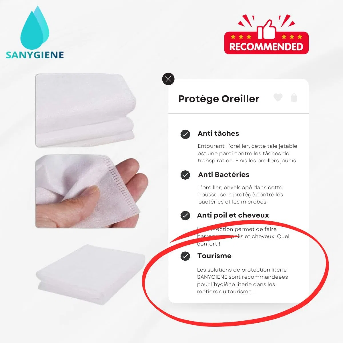 Protezione per cuscino igienico 50 x 70 cm | Set di 25 federe usa e getta | protezione anti compiacimenti - acari - allergia - capelli - microbi e batteri | Igiene biancheria da letto medica e turismo
