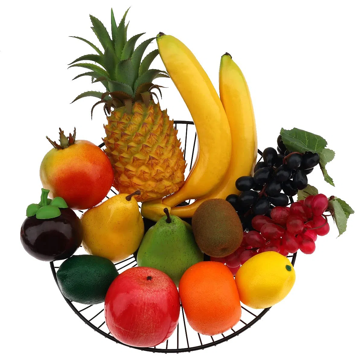 13 frutti artificiali realistici, decorazione per casa, feste, ananas, banana, uva, limone, arancia, mela, mangostano, melograno, pera, ornamento combinazione