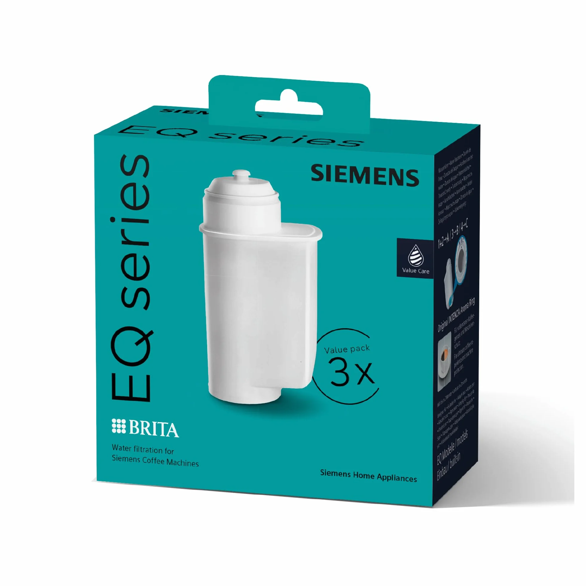 Siemens TZ70033A Brita Intenza - Filtro per acqua, in plastica, Bianco, 3 pezzi