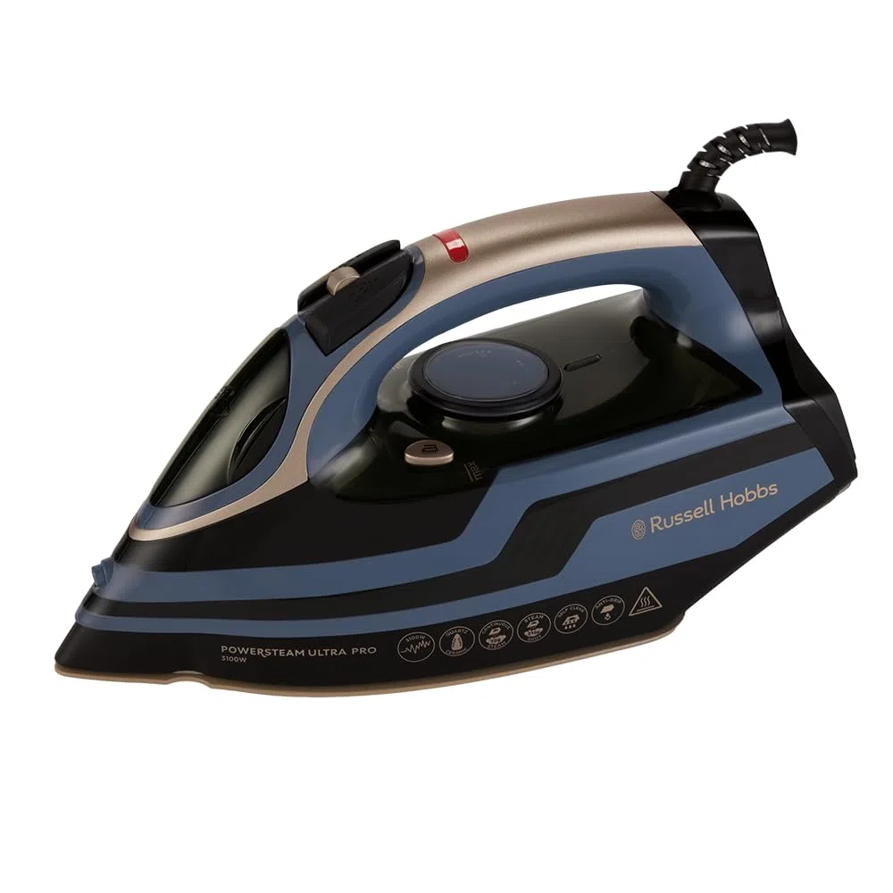Russell Hobbs Ferro da Stiro a Vapore Powersteam Ultra Pro 3100W con Piastra in Ceramica al Quarzo, Serbatoio 350ml, Colpo Vapore 210g, Autopulente, Anti-calcare e Anti-goccia 28630-56
