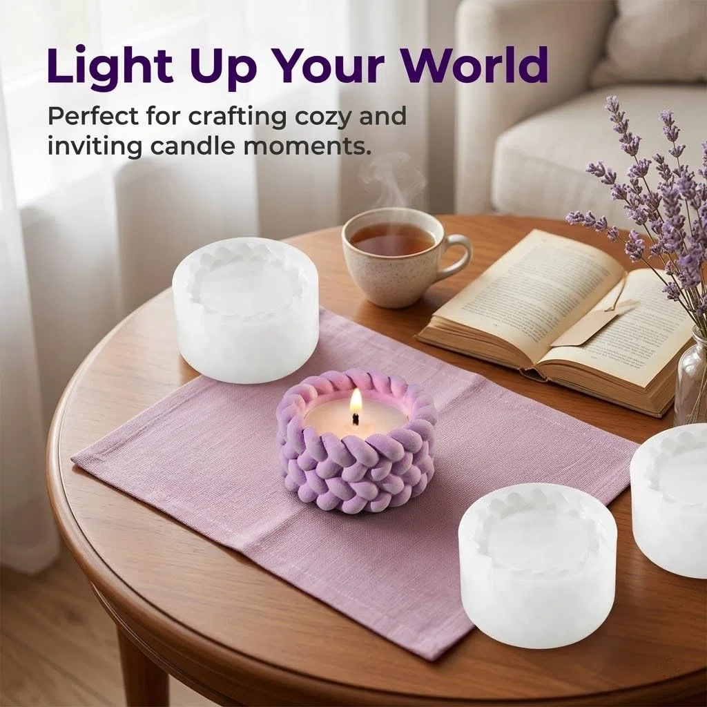 2 Stampi in Silicone per Gesso, Stampi per Candele in Vetro, per Creare Portacandele e Vasi, Ideali per Aromaterapia e Decorazione, 3.1cm*6.1cm, Bianco