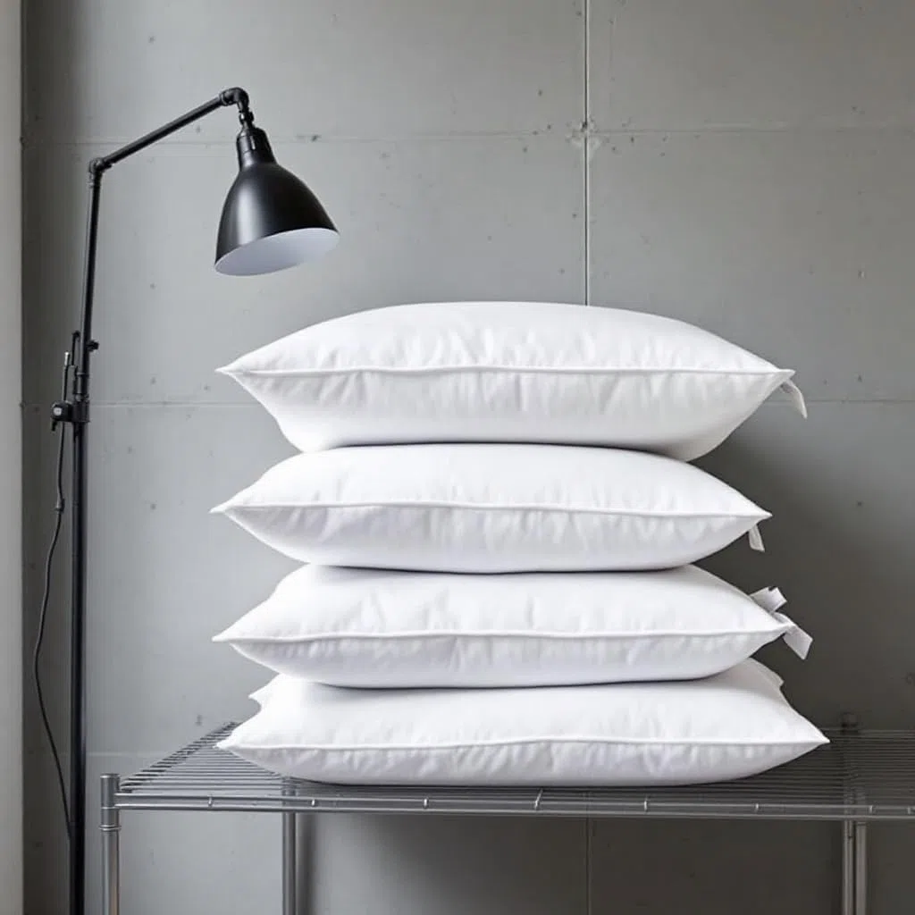 Pro Home Cuscini in piuma d'oca e piumino d'anatra, 1200 g/m², lussuosi, confortevoli, con fodera in cotone, ipoallergenici, qualità alberghiera, dimensioni standard del Regno Unito, 48 x 74 cm