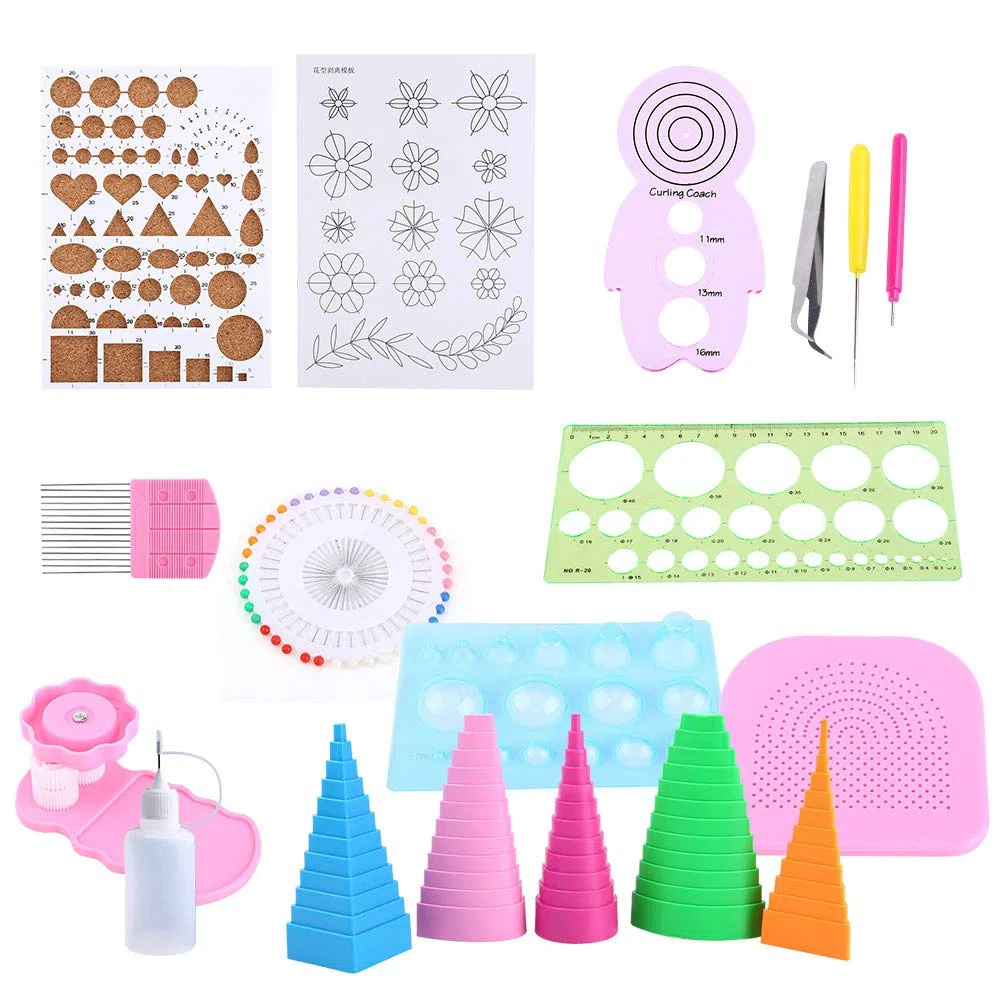 Kit per Arrotolare la Carta per Quilling, Righello per Pinzette con Strumenti Scanalati per la Decorazione Dell'home Office, 1 Set