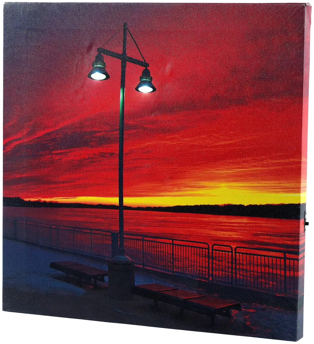Infactory Pannelli Decorativi retroilluminati - Foto su Tela Illuminato: Quadro LED su Tela con Illuminazione, Uferpromenade
