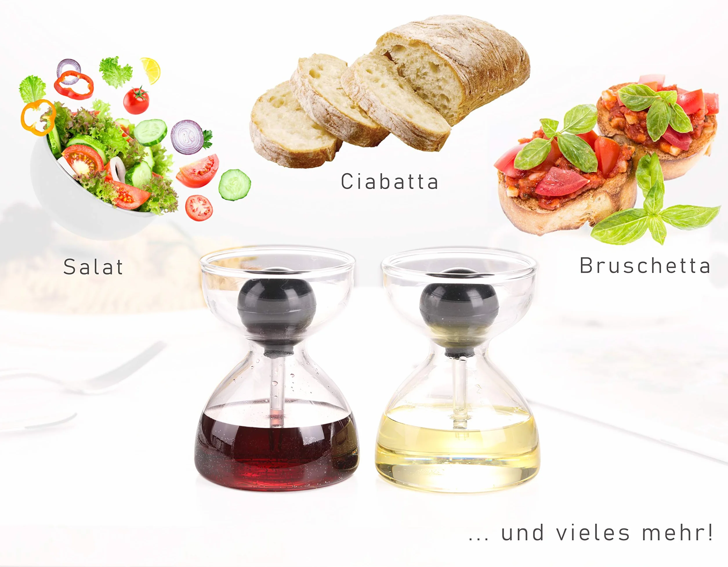 DropD'olio olio e aceto set con contagocce in vetro – Set da 2 pezzi da 200 ml – perfetto per Ciabatta e insalata