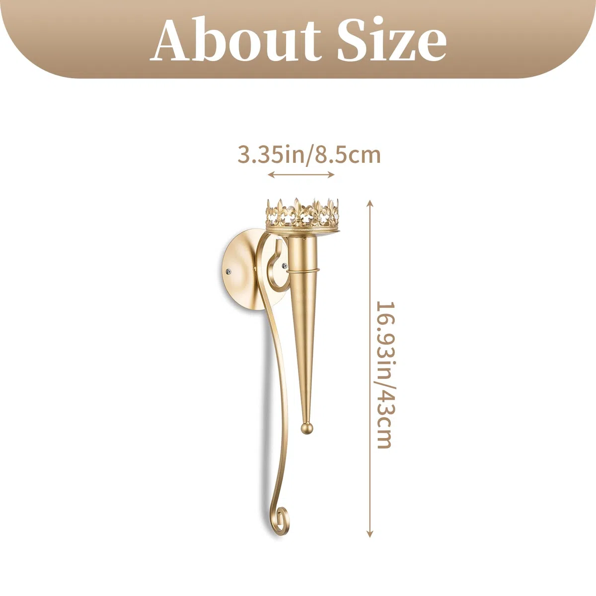 Sziqiqi Portacandele da Parete Set di 2- Applique da Parete Portacandele da Muro per Candele a Colonna Decorazione Murale in Oro per Soggiorno Camera da Letto Camino Bagno