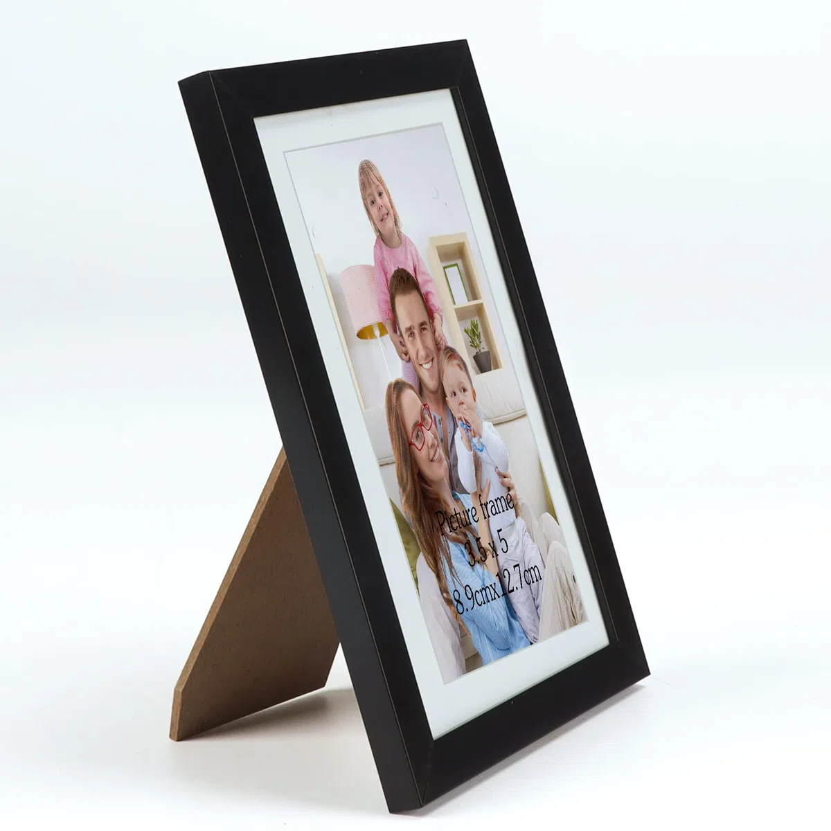 Giftgarden Cornice 9x13 con Passepartout, Cornice 10x15 Senza Passepartout, Portafoto da Tavolo e Parete, Set di 10, Nera
