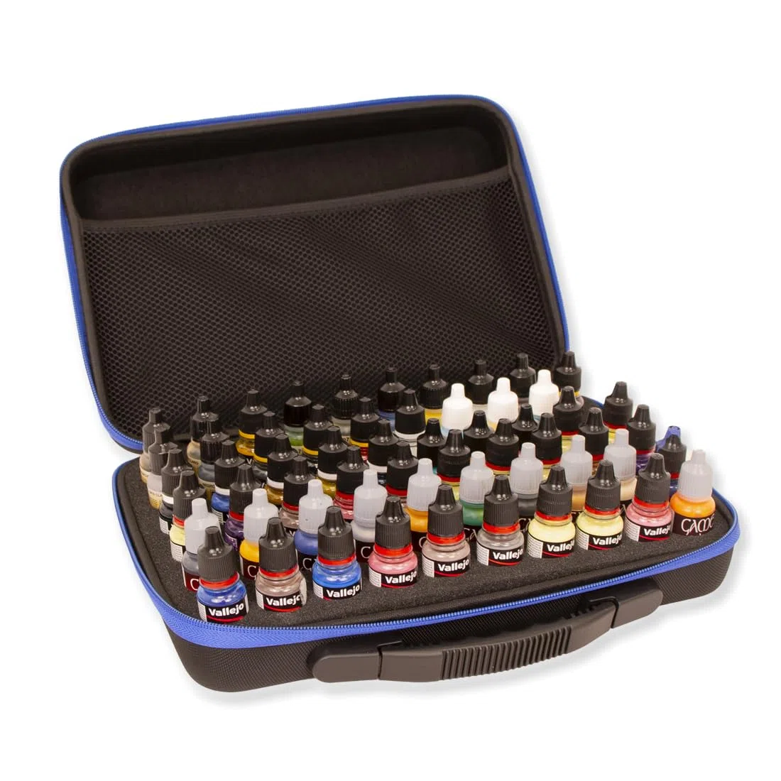 Hartem - Astuccio portatile per inchiostri all'alcool e vernici acriliche di modellismo | Capacità di 60 bottiglie per Diamond Painting | Schiuma Foam, tasca interna e doppia chiusura lampo