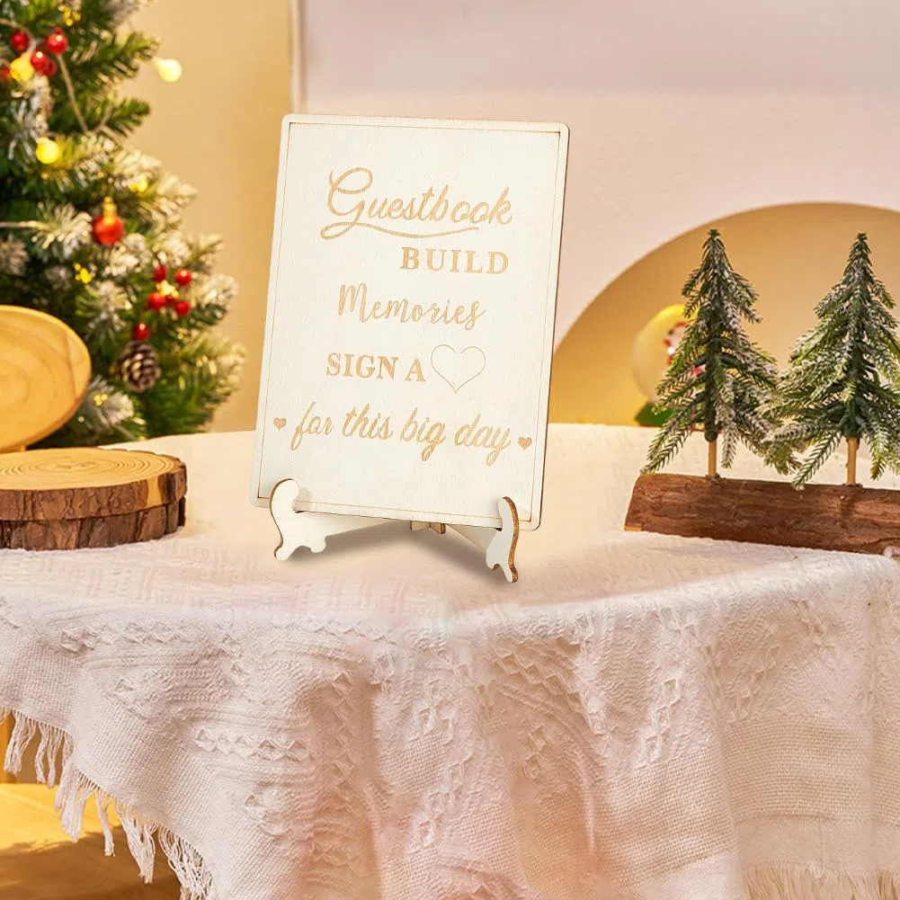 GORGECRAFT Libro degli Ospiti per Matrimoni Alternativa al Cartello Rustico in Legno Cuore per Fidanzamento Anniversario Ospiti Ricevimento Souvenir Alternativa Feste di Compleanno Feste di Laurea