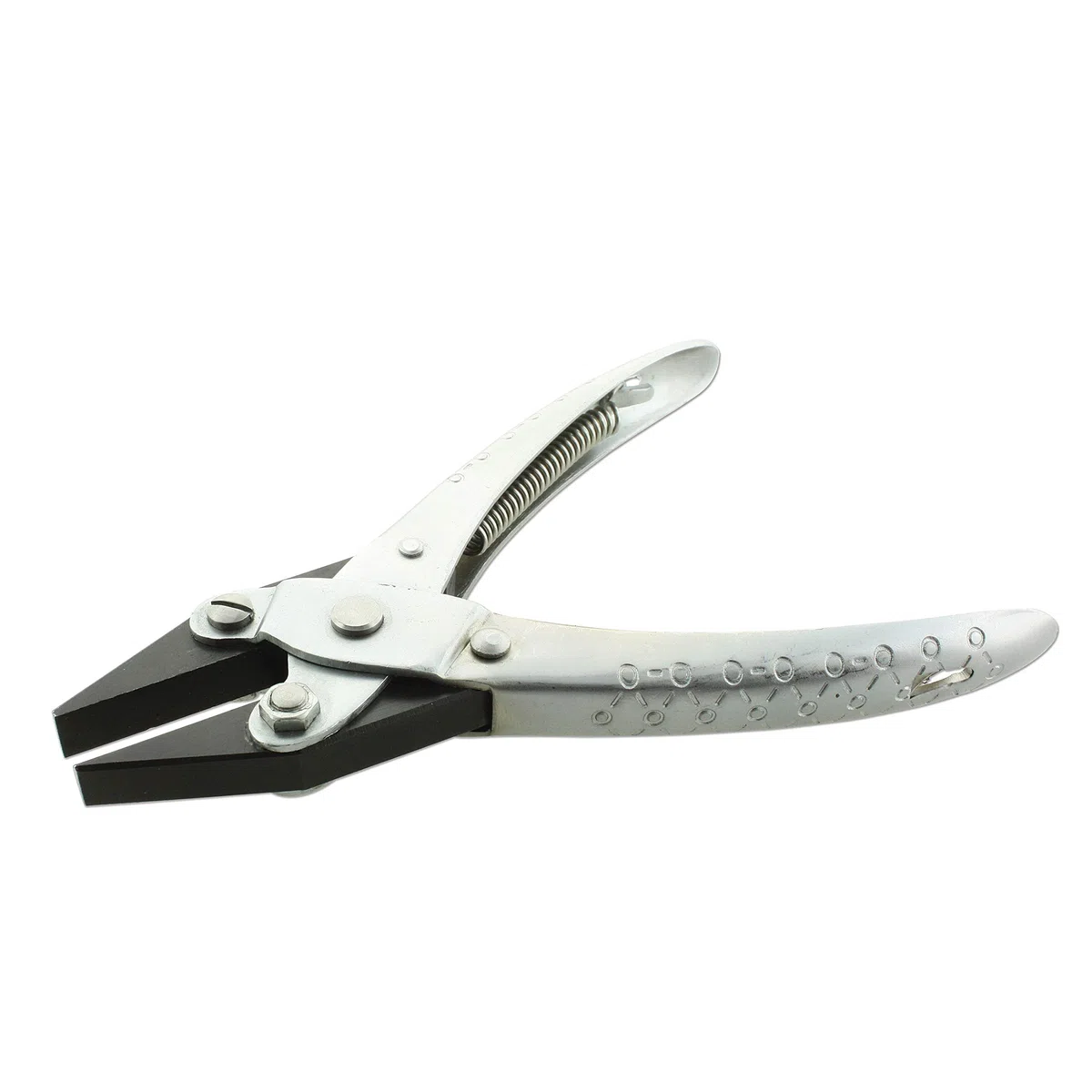 The Beadsmith Pinze parallele a becco semicircolare/piatto, 140 mm, strumento in acciaio per la creazione di gioielli, con molla