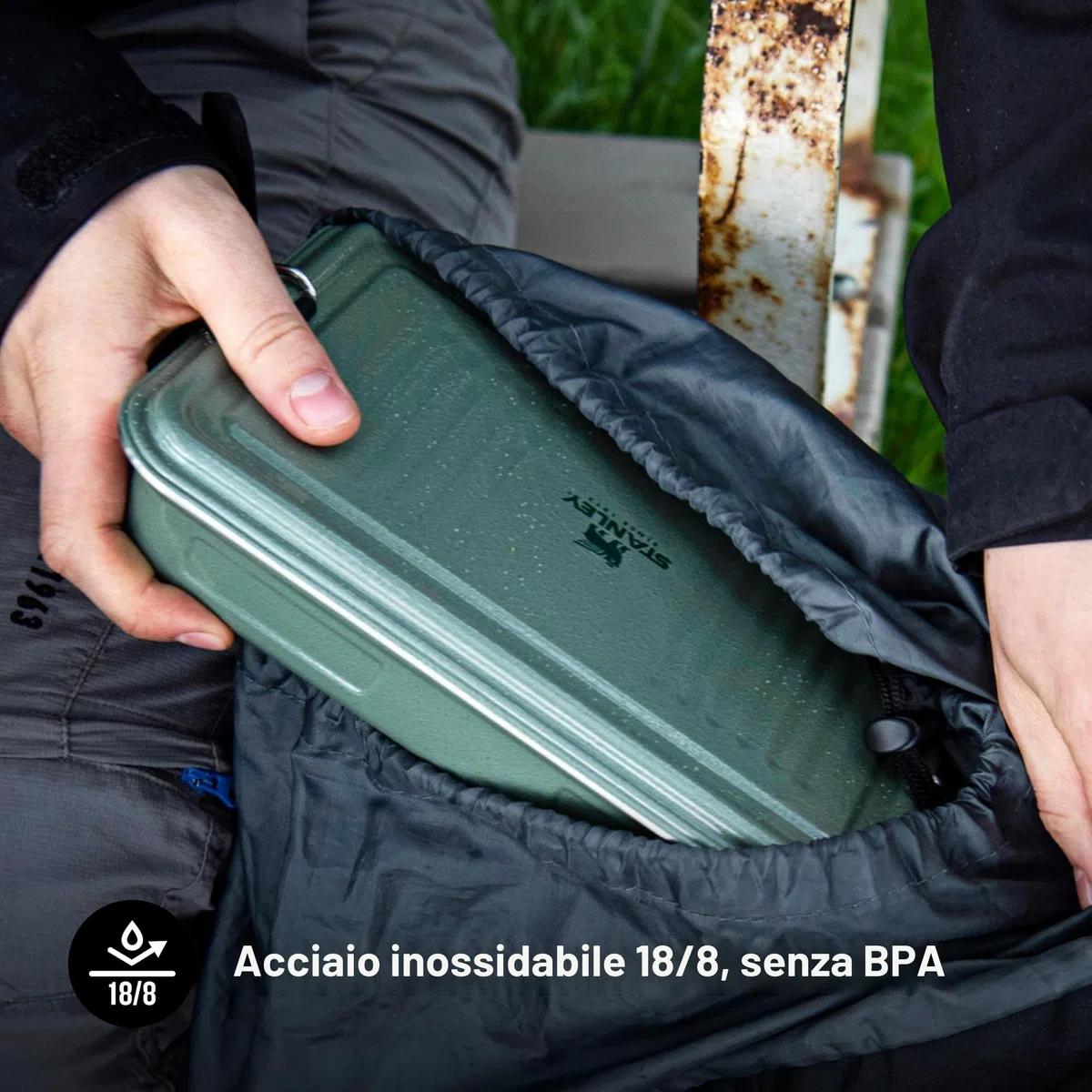 Stanley 1913 The Useful Classic Box - porta pranzo in acciaio inox impilabile - lunch box senza BPA - chiusura sicura - lavabile in lavastoviglie
