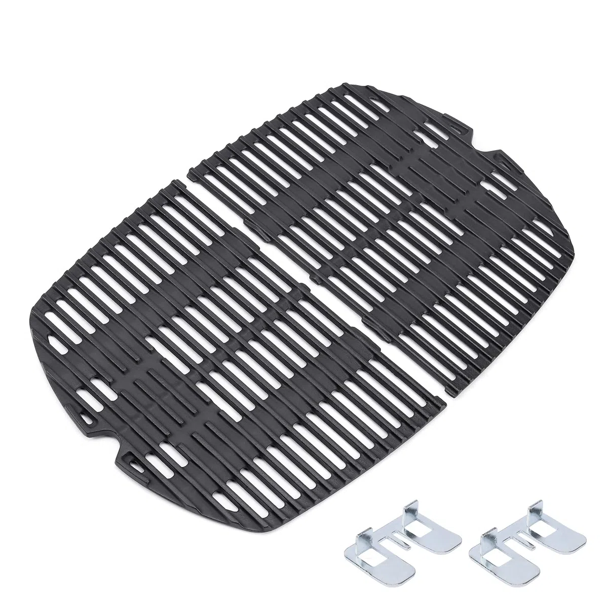 QuliMetal Griglie di cottura in ghisa 7645 per griglie a gas Weber serie Q200, Q220, Q2000, Q2400, per Weber 396000, 396001, ricambio per Weber 7645 65811 69935, confezione da 2