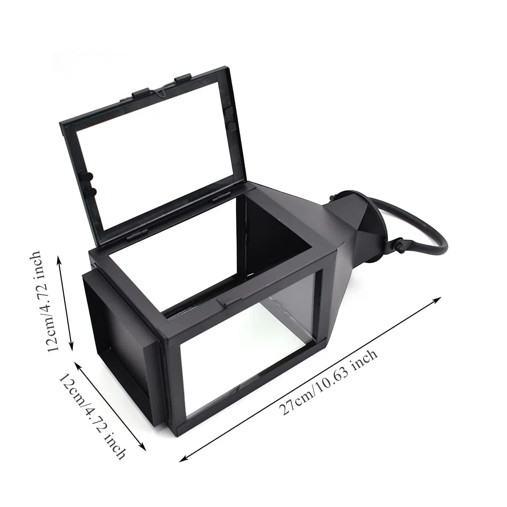 Portacandele Lanterne di Ferro, Stile d'epoca Indoor/Outdoor lampadine a Candela per Decorazioni Casa Cortile/Padiglione/Legno/Giardino/Giardino di tè (26 * 11 cm)