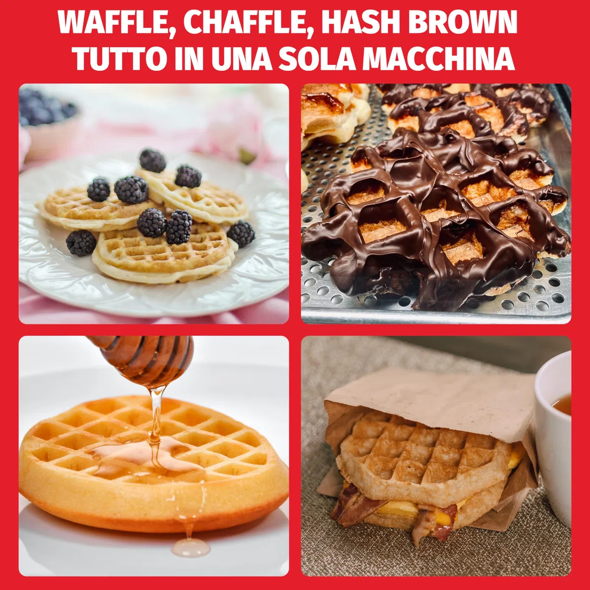 SugarWhisk Mini Ferro per Waffle per Bambini, Doppio Ferro per Waffle, Piccolo Ferro per Waffle con Rivestimento Antiaderente, Mini Waffle Maker, per Feste di Famiglia, Compleanni dei Bambini, Pasqua