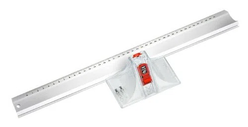 Ecobra - Set cutter passepartout 2 in 1, 45° e 90°, righello guida da 40 cm