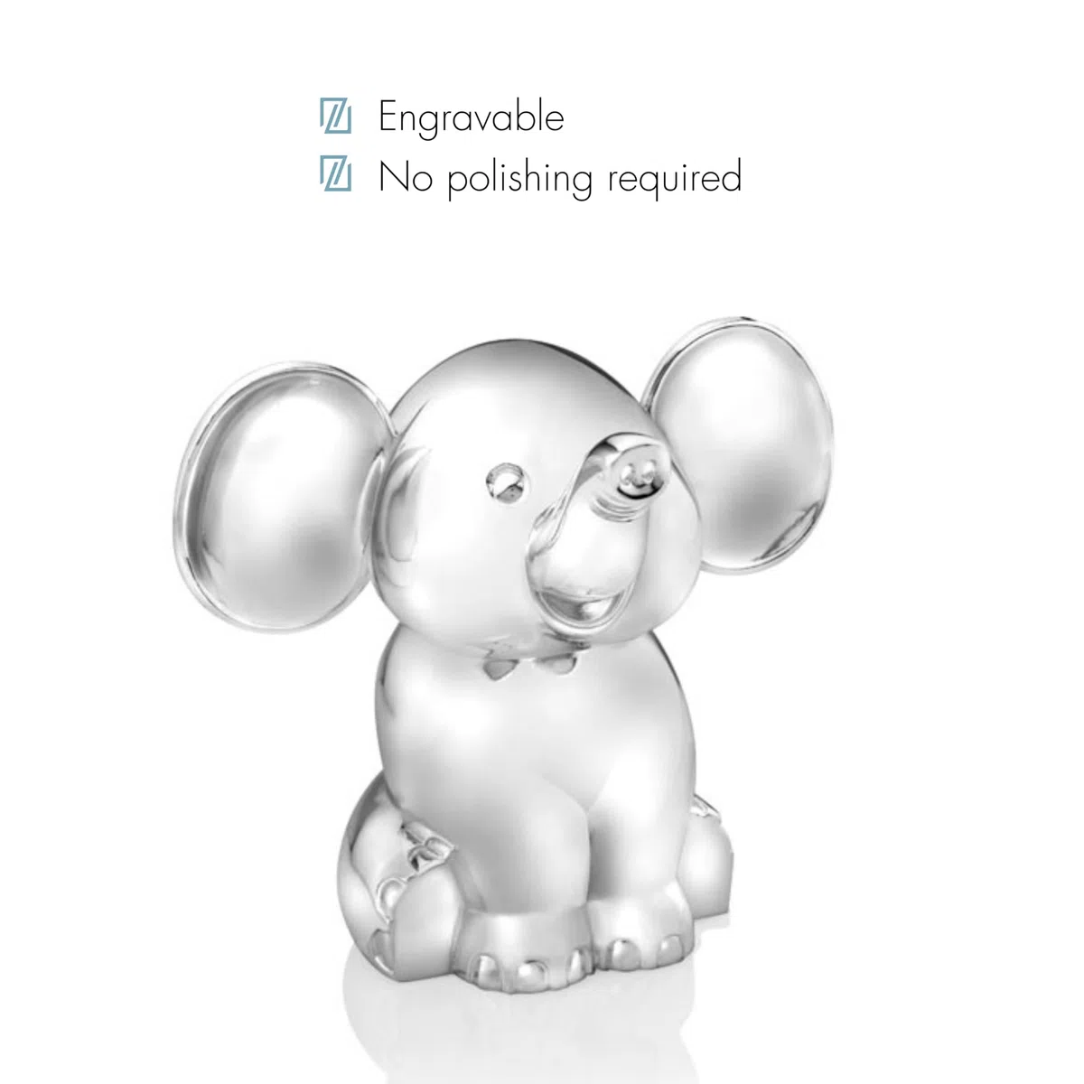 Zilverstad - Salvadanaio Elefante seduto - Argentato