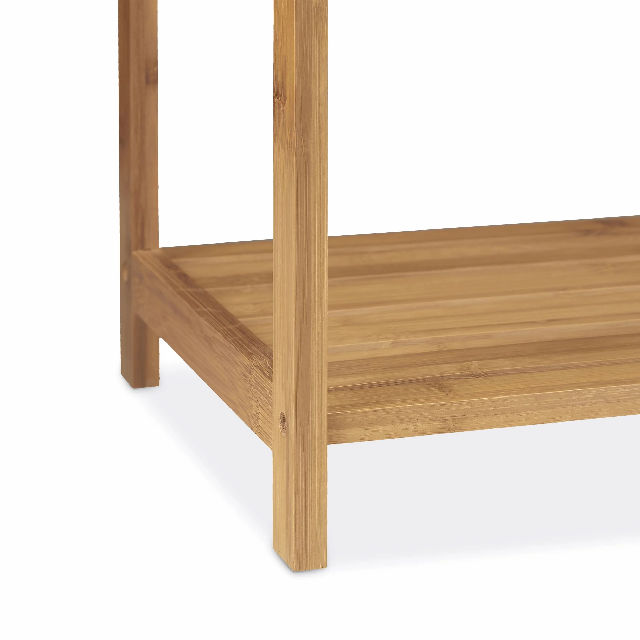 Relaxdays Porta Asciugamani in Bambù, con 3 Aste, Stand da Terra per Bagno, Moderno, HLP 85 x 51 x 31 cm, Legno Naturale