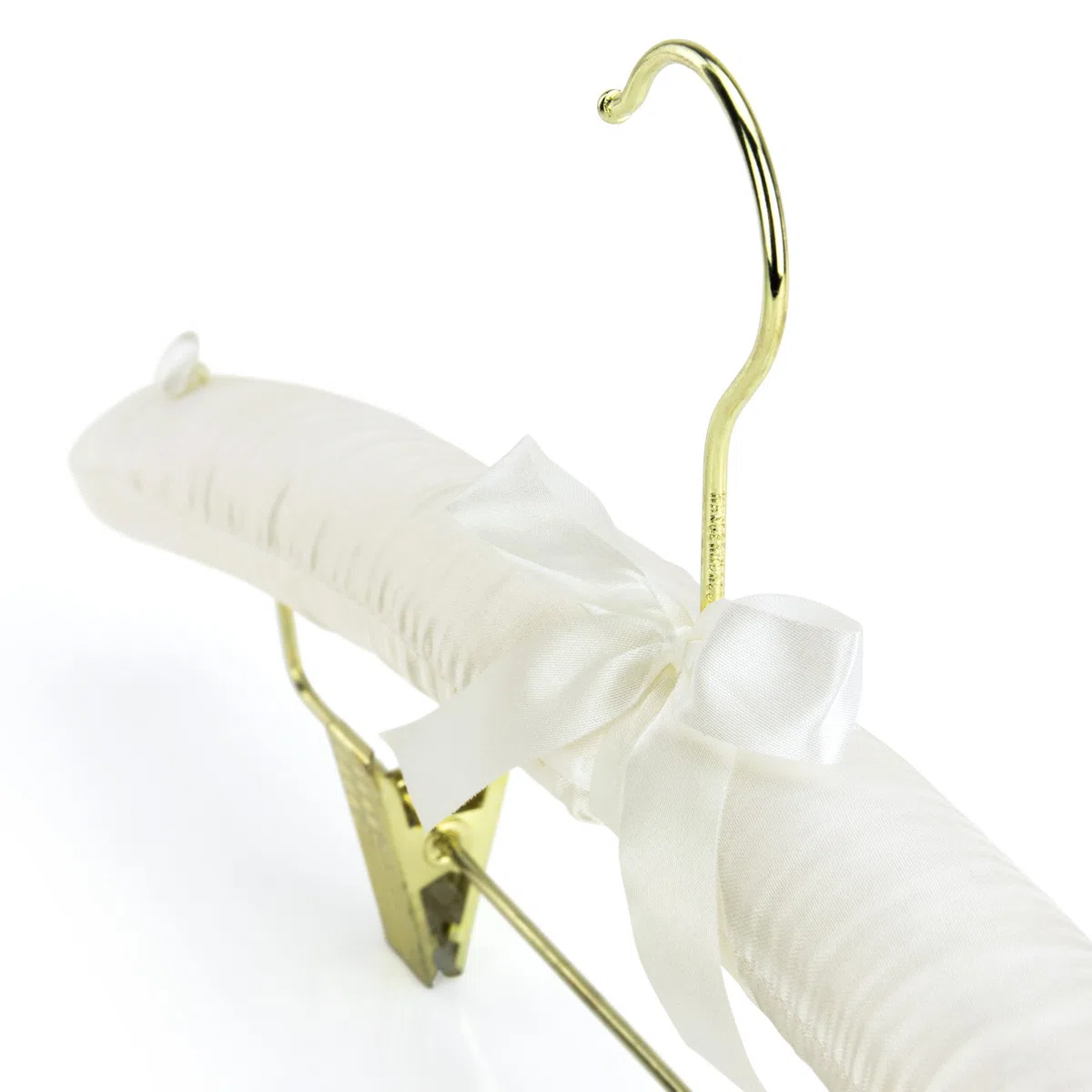 Hangerworld 5 grucce 43 cm Foderato in Raso Avorio Pinzette Pantaloni e Bottoni Antiscivolo Spalline