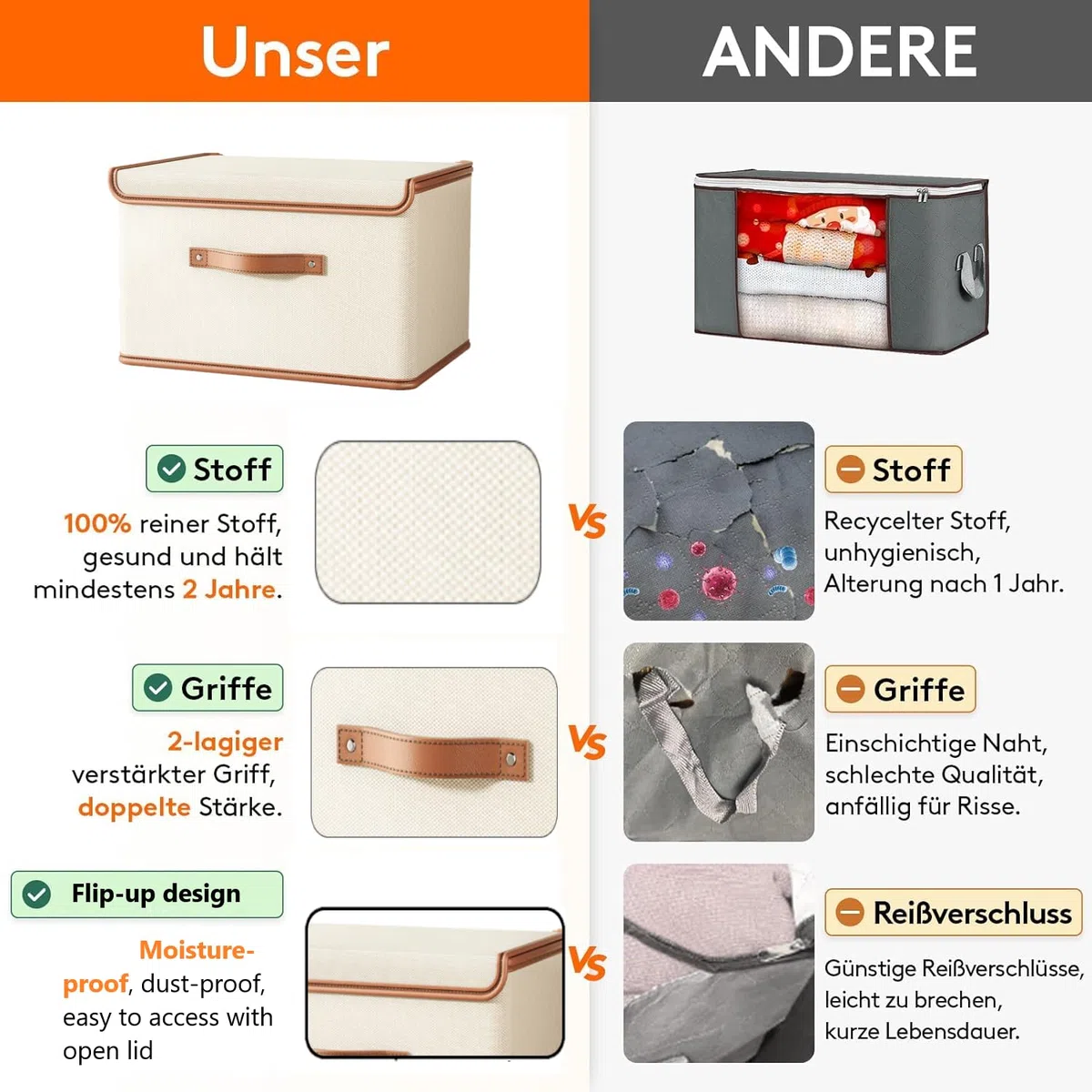 2 pezzi Scatole per Armadio,38L scatole portaoggetti pieghevoli,Contenitori Organizer armadio per Piumoni, Scatola trasloco, Buste Pieghevole per Indumenti, Coperte, Biancheria da Letto