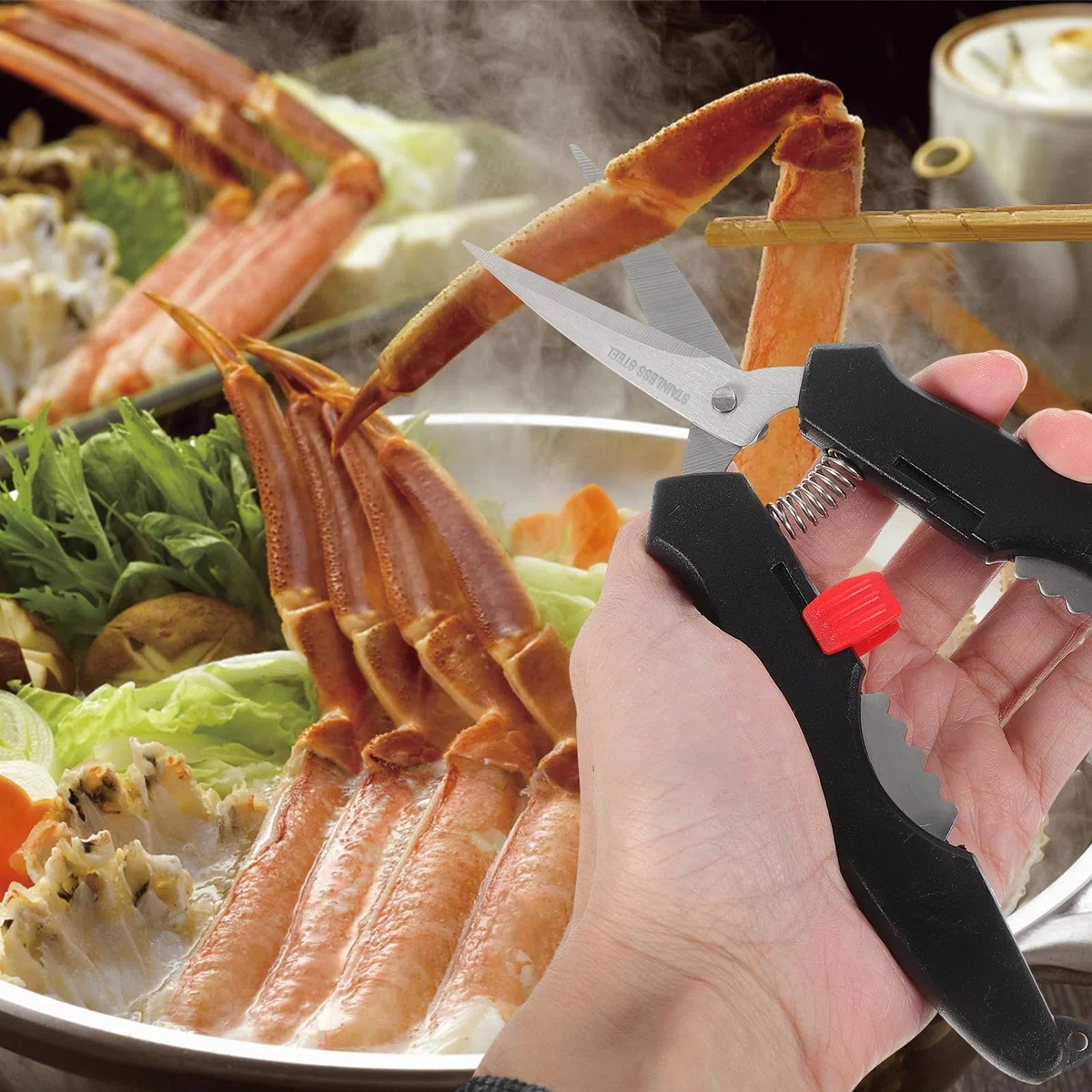 balacoo Utensili per Granchio e Astice in Acciaio Inossidabile Kit Forbici e Pinze, Strumenti per Servire Crostacei a Cena e Occasioni Speciali