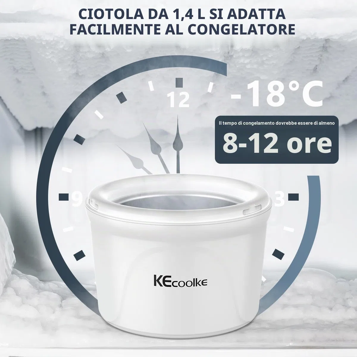 Gelatiera, macchina per il gelato, gelatiera elettrica Soft Serve Homemade KECOOLKE 1,5 l Frozen Yogurt, sorbetto, gelato