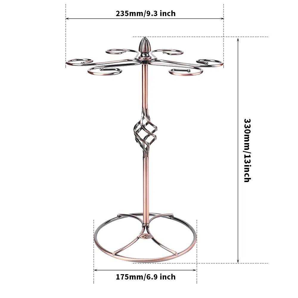Tissting Portabicchieri da Vino, Elegante Portabicchieri da Tavolo con 6 Ganci, Design Retro Europeo, Materiale in Ferro, Organizzatore per Bicchieri, Perfetto per Casa, Bar, Ristoranti