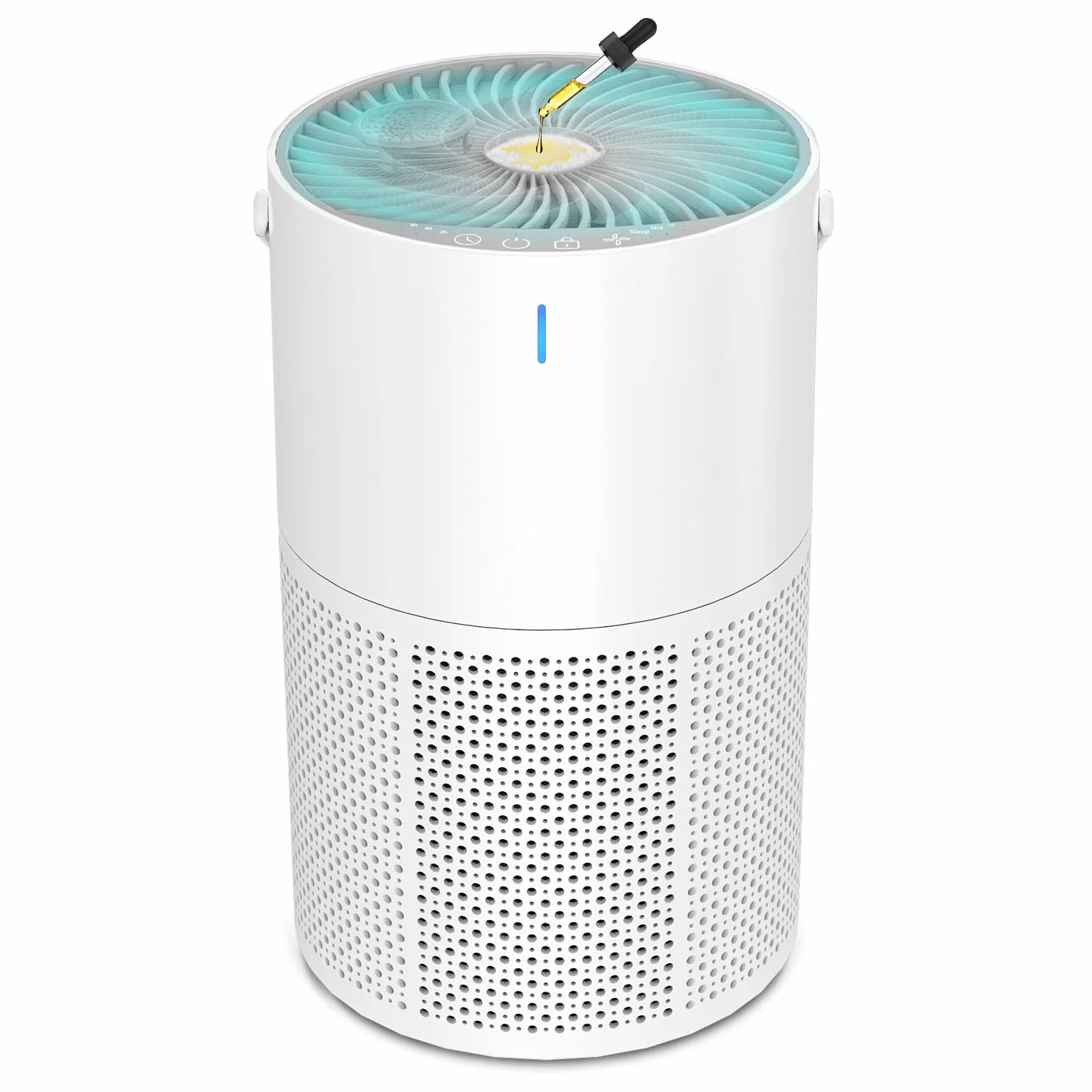 Purificatore d'Aria con Filtro HEPA,Depuratore aria,Purificatore aria,Air purifier,Sensore Intelligente,con Spugna Aromatica,Purificatore d'Aria per Allergie,per Camera Letto,Bagno,Soggiorno