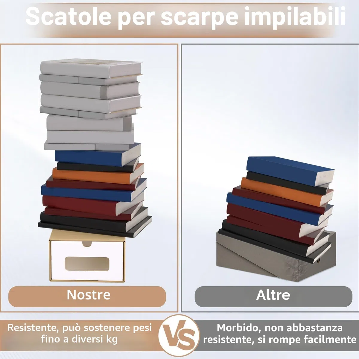 UISEBRT 10 scatole impilabili con finestra trasparente per scarpe, per cameretta, ufficio, soggiorno, camera da letto, marrone