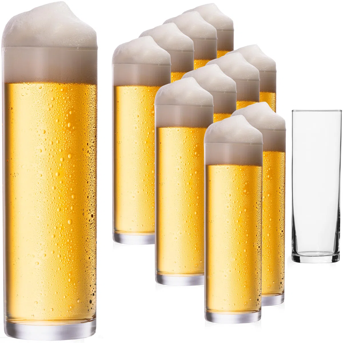Imperial, set di 12 bicchieri da birra in vetro, 200 ml (max. 250 ml), bastoncini da birra da 0,2 l, lavabili in lavastoviglie