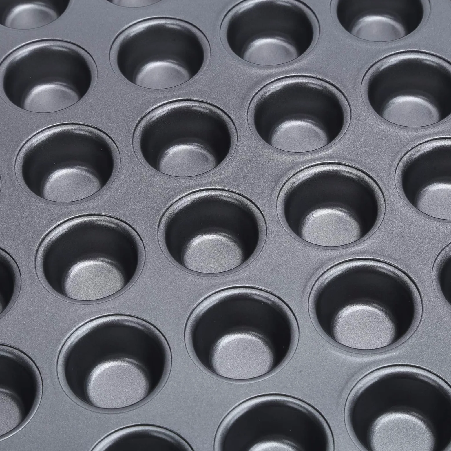 Teglia per Cupcake da 48 Tazze, Mini Teglia Antiaderente per Muffin da 48 Tazze, Teglia Rotonda per Cupcake, Teglia da Forno per Cottura in Forno, Accessori per la Cottura, Grigio