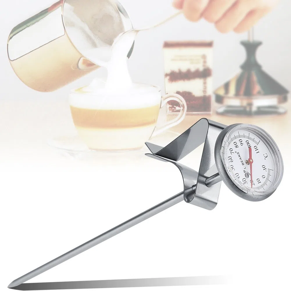 Termometro per caffè al latte Acciaio inossidabile Accessori per la lisciatura 14-230 ℉ Facile da pulire Ideale per bevande al caffè