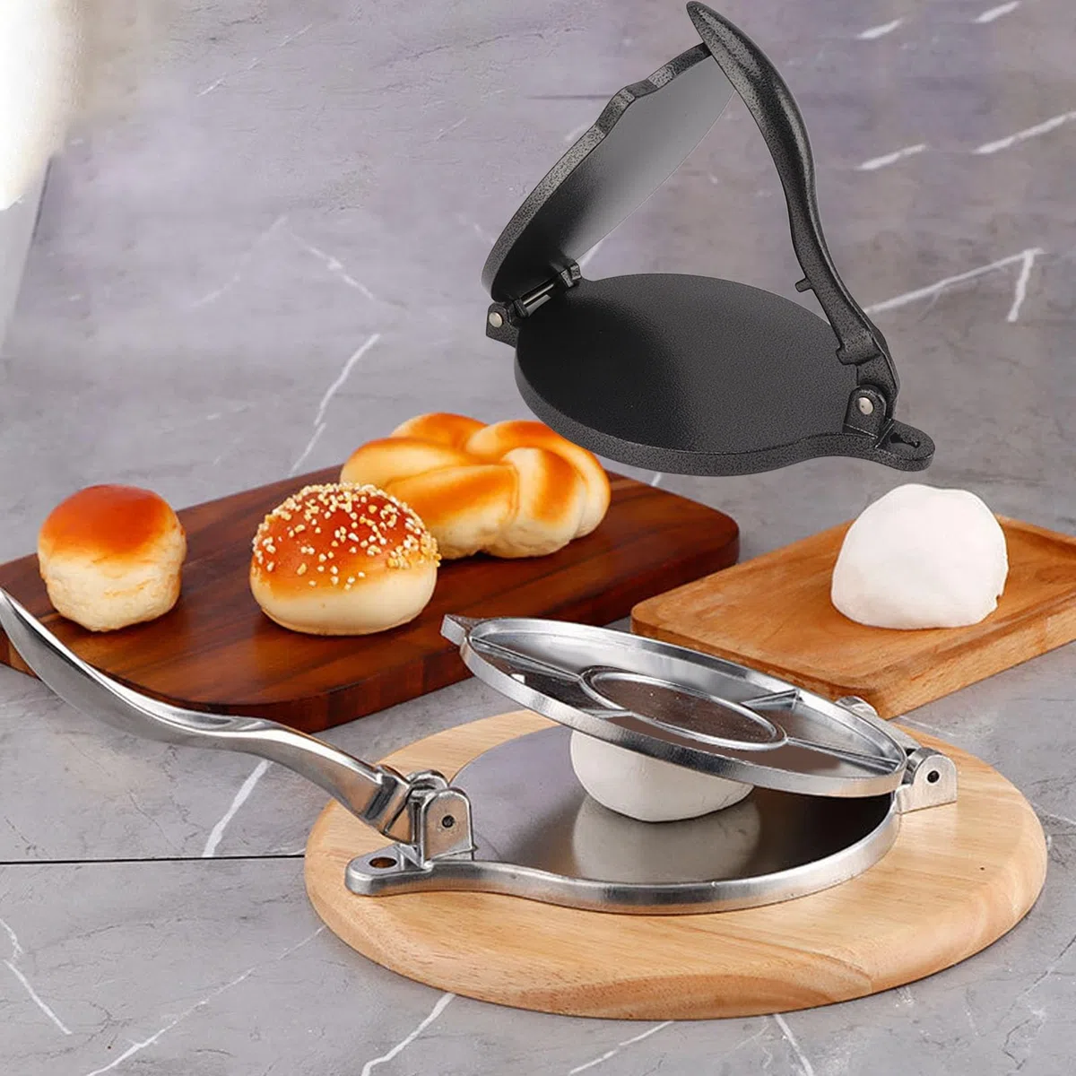 Tortilla Press Alluminio MANUALE LE ALLA TORITLA STRUMENTO PRESSAGGIO PER PIE PIE PATTY CREAGGIO CAKE da 20 Cm e Tortilla Presstortilla Makerflour Pressaluminum (#1)